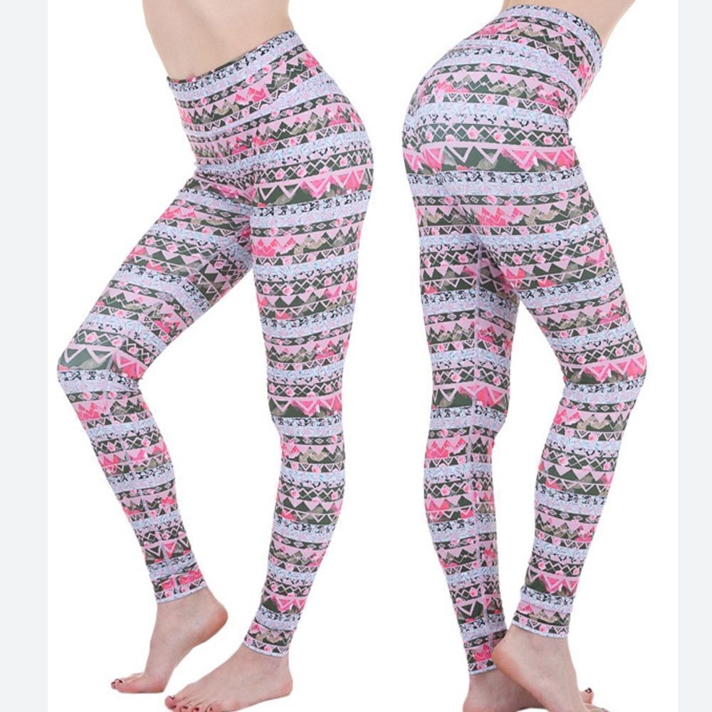 Pure Barre Geometric Full Length Athletic Leggings Multicolor Small